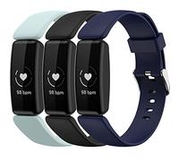 Shieranlee (3-pack cinturini compatibili con Fitbit Inspire 2 Cintura, silicone morbido sport classico sostituzione cinturino colorato cinturino per Inspire 2 e Fitbit Ace 3 cinturino