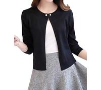 ShiFan Cardigan A Maglia Donna Corto Leggero Coprispalle Giacca Top Maniche Lunghe Eleganti Nero S