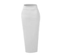 ShiFan Donna Eleganti Vita Alta Bodycon Maxi Gonna A Tubino Aderente Longuette Bianco XL