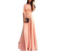 ShiFan Donna Vestiti da Sera Cocktail Eleganti Abito Rotondo Collo Vestito da Cerimonia Partito Vestitini Pink M