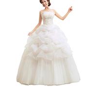 ShiFan Eleganti Abito da Sposa Senza Spalline del Pavimento-Lunghezza delle Donne Beige XL