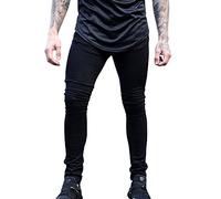 ShiFan Jeans da Uomo Skinny Slim Fit Push Up Nero M