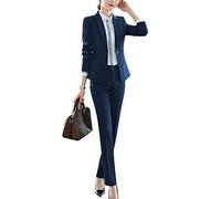 ShiFan Tailleur Donna Elegante Cappotto Ufficio Business Blazer Top Corto Ol Giacca da Abito Blu 2 S
