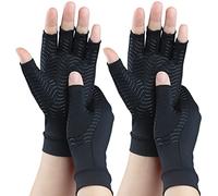 SHIFANQI 2 paia di guanti in rame per artrite per alleviare il dolore al tunnel carpale, guanti a compressione per alleviare il dolore alle mani, gonfiore, guanti senza dita per reumatoidi, tendinite,