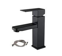 Shift di bacino in acciaio inossidabile Tap Fashion Square Black Single Hole Paint Coking Paint Cold and Hot Bouxer Water Taps (Nero)