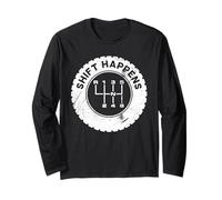 Shift Happens 6 Speed Car Humor Cambio Manuale Divertente Maglia a Manica
