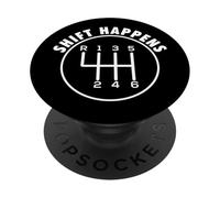 Shift Happens - Macchina da corsa manuale per auto da corsa PopSockets PopGrip Adesivo