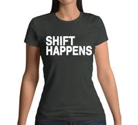 Shift Happens - T-Shirt Da Donna - Divertente Auto Amore Scherzo Meccanico