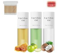 Shiftalter Tinted Lip Glow Oil, Long-Lasting Shiny Fruit Flavor Lip Glossy, Clear Glossy Lip Glow Oil,Keep Shiny All Day with Waterproof (05#+06#+07#)