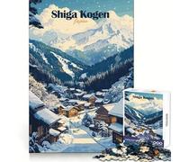 Shiga Kogen Giappone Villaggio Invernale Puzzle da 1000 pezzi per adolescenti Puzzle Giocattolo antistress Taglio netto Lista dei desideri di Babbo Natale 38x26cm