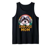 Shih-Poo Dog Mom - Shih-Poo, Design retrò per Donne e Amanti dei Cani Canotta
