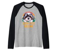 Shih-Poo Dog Mom - Shih-Poo, Design retrò per Donne e Amanti dei Cani Maglia con Maniche Raglan