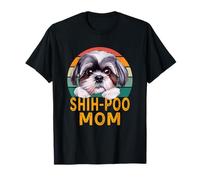 Shih-Poo Dog Mom - Shih-Poo, Design retrò per Donne e Amanti dei Cani Maglietta