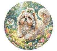 Shih Tzu 1000 Pezzis Rotonda Puzzle Per Adulti Animali Di Tutto Il Mondo Per Educativo Per Adulti Difficile E Impossibile Idea Regalo Per Lei O Lui 1000pcs (67.5x67.5cm)