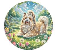 Shih Tzu 1000 Piece Round Jigsaw Puzzles for Adults Kids 14+ Animal Unique Challenge And Cool 1000pcs (67.5x67.5cm)