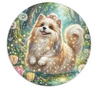 Shih Tzu 1000 Piece Round Jigsaw Puzzles for Adults Kids 14+ Animal Unique Challenge And Cool 1000pcs (67.5x67.5cm)