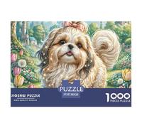 Shih Tzu 1000 Pieces Jigsaw Puzzles For Adults Family Challenge Toys Stress Relieving Entertainment Cultivate The Spirit of Teamwork for Men, Women, Elders, Seniors 38x26cm/1000pcs