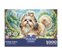 Shih Tzu 1000 Pieces Jigsaw Puzzles For Adults Family Challenge Toys Stress Relieving Entertainment Cultivate The Spirit of Teamwork For Adults Gifts 38x26cm/1000pcs