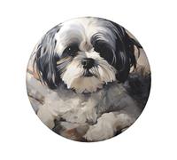 Shih Tzu - 5 spille rotonde da 6,1 cm, in metallo, con foto personalizzate, kit per artigianato, progetti fai da te per feste di Natale