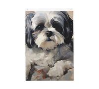 Shih Tzu Bandiera da giardino di benvenuto 0,6 x 0,9 m nessuna dissolvenza doppia faccia bandiere da cortile per esterni banner decorazione per cortile portico prato