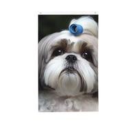 Shih Tzu Bandiera per cani 3 x 1,5 m verticale doppia faccia bandiera da giardino esterno bandiera casa divertente festa banner segno decorazione casa giardino bandiere per parete poster