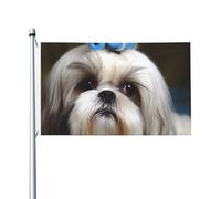 Shih Tzu Bandiere per cani per esterni, 9 x 1,5 m, bandiera stagionale da giardino con occhielli bandiera esterna per decorazioni per la casa sfondo fotografico