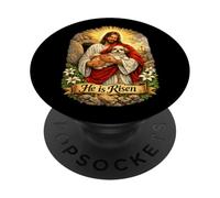 Shih Tzu Cane È Risorto Pasqua Resurrezione Croce sconfitta PopSockets PopGrip Adesivo