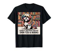 Shih Tzu Cane Shihtzu Cane Libri Nerd Reader Shitzhu Shih Tzu Maglietta