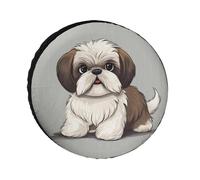 Shih Tzu - Copertura universale per pneumatici di ricambio, impermeabile, per rimorchi, camion, camper, SUV, 24-36 pollici (adatta per ruote da 30 pollici di diametro)