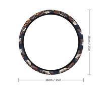 Shih Tzu, coprivolante per auto con cane e fiori, per donne e uomini, accessori per auto, antiscivolo, design confortevole, 38 cm, per diverse auto, camion, SUV