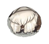 Shih Tzu Cuffia da doccia per cani, unisex, grande, riutilizzabile, a doppio strato, impermeabile, con fascia elastica, per tutte le acconciature, adatta ai viaggi