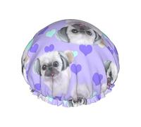 Shih Tzu Cuffia da impermeabile viola con orlo elasticizzato Design reversibile per Cuffia per dormire per tutte le lunghezze di capelli