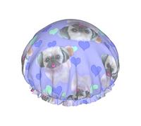 Shih Tzu Cuffia da impermeabile viola, Cuffia elastica per capelli da bagno Protezione ambientale Cuffia da bagno per capelli, Doppio strato impermeabile Cappello da da bagno