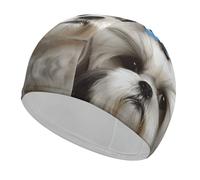 Shih Tzu Cuffia da nuoto per cani, unisex, per adulti, antiscivolo, comoda, resistente, facile da indossare e togliere, impermeabile, mantiene i capelli asciutti