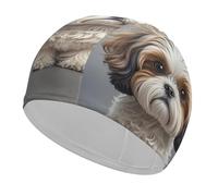 Shih Tzu Cuffia da nuoto per cani, unisex, per adulti, antiscivolo, comoda, resistente, facile da indossare e togliere, impermeabile, mantiene i capelli asciutti