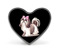 Shih Tzu Distintivo a forma di cuore carino spilla spille spille spille badge per zaino giacche cappelli decorazione