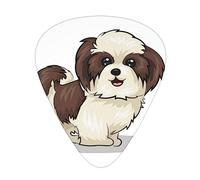 Shih Tzu Dog 12 plettri per chitarra, spessore 0,46 mm/0,71 mm/0,96 mm, con custodia per chitarra acustica-elettrica, ukulele, basso