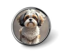 Shih Tzu Dog Badge rotondo carino smalto spilla spilla spilla personalizzata abbigliamento decorazione unisex porta badge cappelli borse camicie decorazione