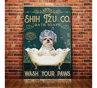 Shih Tzu Dog Bath Soap Company Shih Tzu Dog Gift For Dog Lovers Poster Per Casa Cafe Bar Garage Targa in Metallo 20,5 x 35,5 cm
