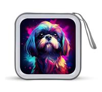 Shih Tzu Dog CD Case Holder Portable 40 Capacità DVD Wallet Storage Organizer per Auto Viaggi, Stile:, Taglia unica