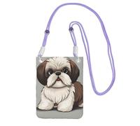 Shih Tzu Dog Crossbody Borsa per telefono per donne e uomini, impermeabile, mini borsa a tracolla per cellulare, piccola borsa a tracolla con tracolla regolabile, da viaggio, per telefono cellulare