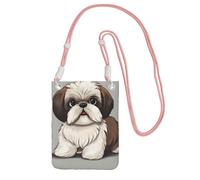 Shih Tzu Dog Crossbody Borsa per telefono per donne e uomini, impermeabile, mini borsa a tracolla per cellulare, piccola borsa a tracolla con tracolla regolabile, da viaggio, per telefono cellulare