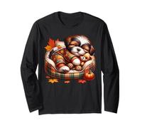 Shih Tzu Dog Mom Graphic for Fall Women Cute Autumn Sleep Maglia a Manica