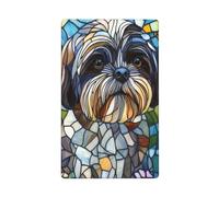 Shih Tzu Dog Stained Glass Single Toggle Blank Wall Plate Light Switch Cover Decorativa 1 Gang per Cucina Camera Bagno Dimensioni 11,4 x 7 cm
