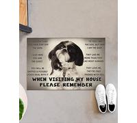 Shih Tzu Dog When Visiting My House Please Remember Tappeto Da Bagno Asciugatura Rapida Zerbino Ingresso Lavabile In Lavatrice Tappeto Entrata Per Esterno Interno Cucina 40X60 Cm