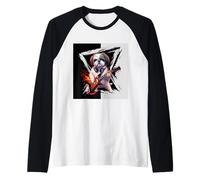 Shih Tzu fa musica con la chitarra per i musicisti Maglia con Maniche Raglan