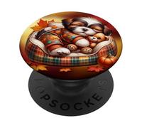 Shih Tzu Fall Decor For Maltese Mom And Autumn Puppy Lover PopSockets PopGrip Adesivo