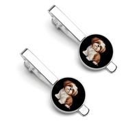 Shih Tzu Fermacravatta a forma di cane da uomo, fermacravatta per regali di nozze aziendali, 5,5 x 2,2 cm, 5.5x2.2cm, lega metall, Nessuna pietra preziosa