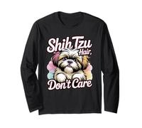 Shih Tzu Hair Don't Care - Divertente regalo per gli amanti dei cani Maglia a Manica