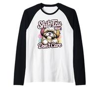 Shih Tzu Hair Don't Care - Divertente regalo per gli amanti dei cani Maglia con Maniche Raglan